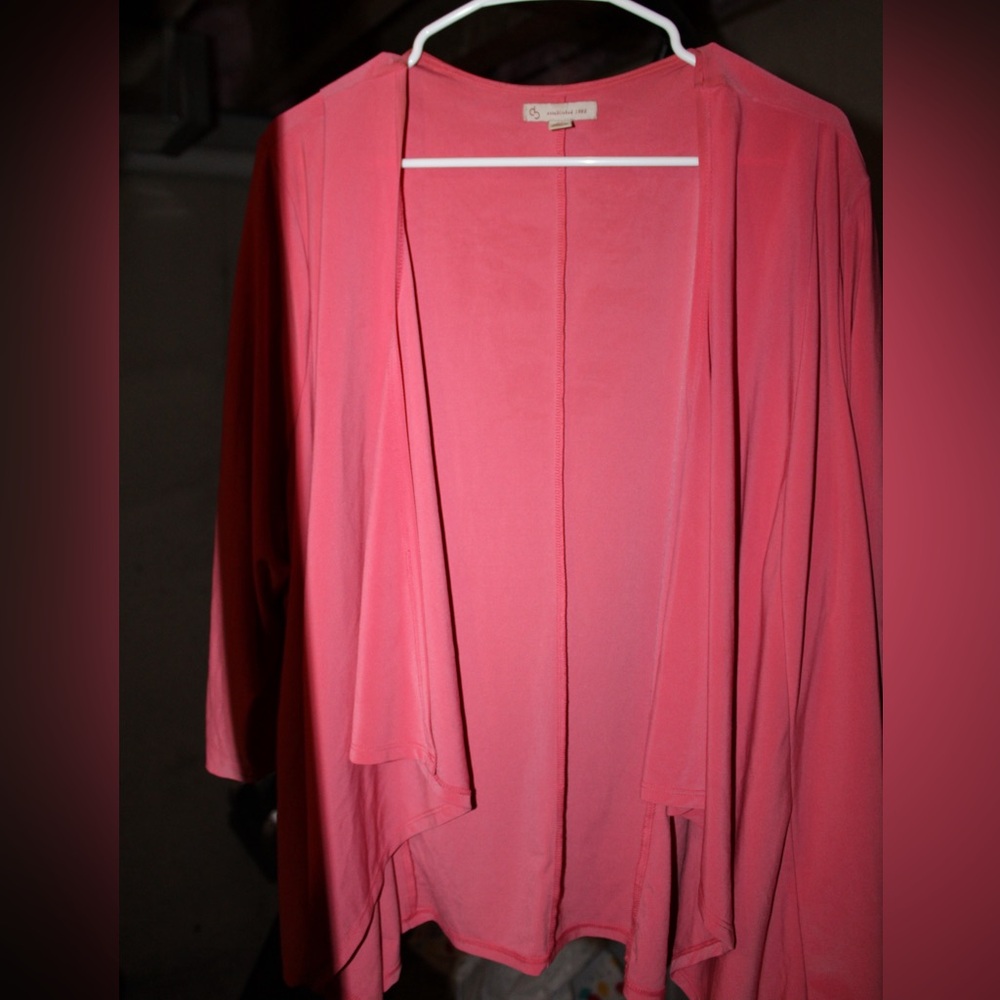 Pink Open Front Cardigan